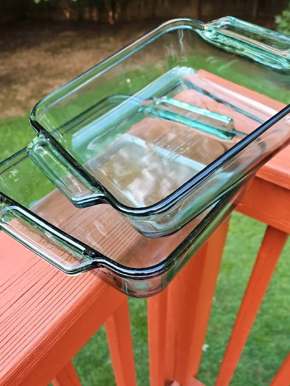 Vintage Anchor Hocking #1035 Green Glass Square 8
